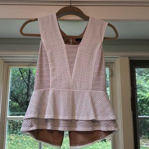 BCBG sleeveless peplum top